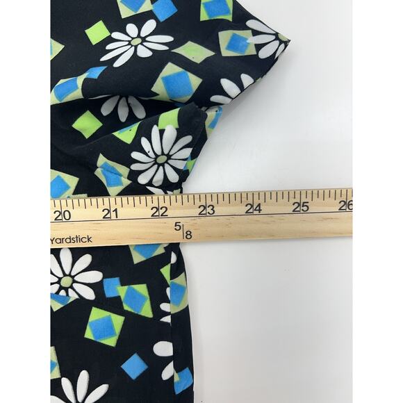 Womens Handmade Shirt Size Unknown Black Daisy Short Sleeve Button Up - Picture 8 of 10